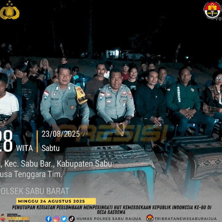 Penutupan Kegiatan Perlombaan Memperingati HUT Kemerdekaan Republik Indonesia ke-80 di Desa Raedewa