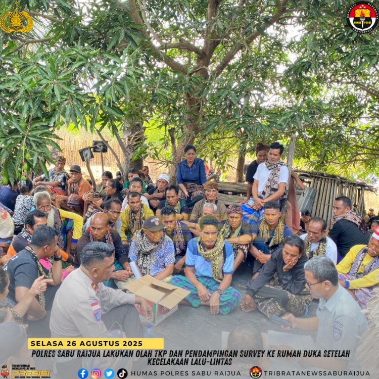 Polres Sabu Raijua Lakukan Olah TKP dan Pendampingan Survey Ke Rumah Duka Setelah Kecelakaan Lalu Lintas