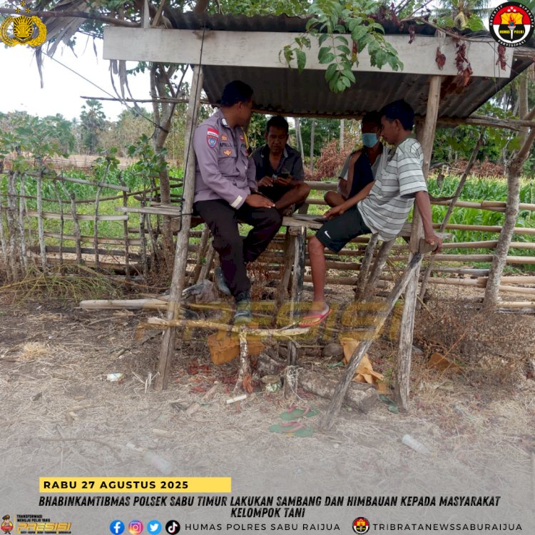 Bhabinkamtibmas Polsek Sabu Timur Lakukan Sambang dan Himbauan kepada Masyarakat Kelompok Tani