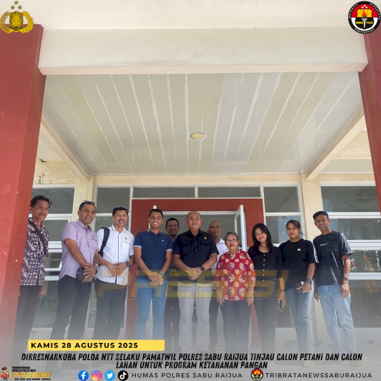Dirresnarkoba Polda NTT Selaku Pamatwil Polres Sabu Raijua Tinjau Calon Petani dan Calon Lahan untuk Program Ketahanan Pangan