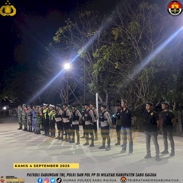 TNI, POLRI, dan Sat Pol PP Laksanakan Patroli Gabungan di Wilayah Kabupaten Sabu Raijua