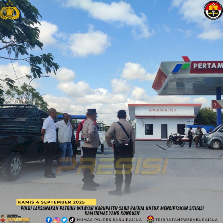 Polri Laksanakan Patroli di Wilayah Kabupaten Sabu Raijua untuk Menciptakan Situasi Kamtibmas yang Kondusif