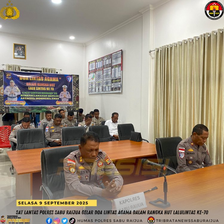 Sat Lantas Polres Sabu Raijua Gelar Doa Lintas Agama dalam Rangka HUT Lalu Lintas ke-70