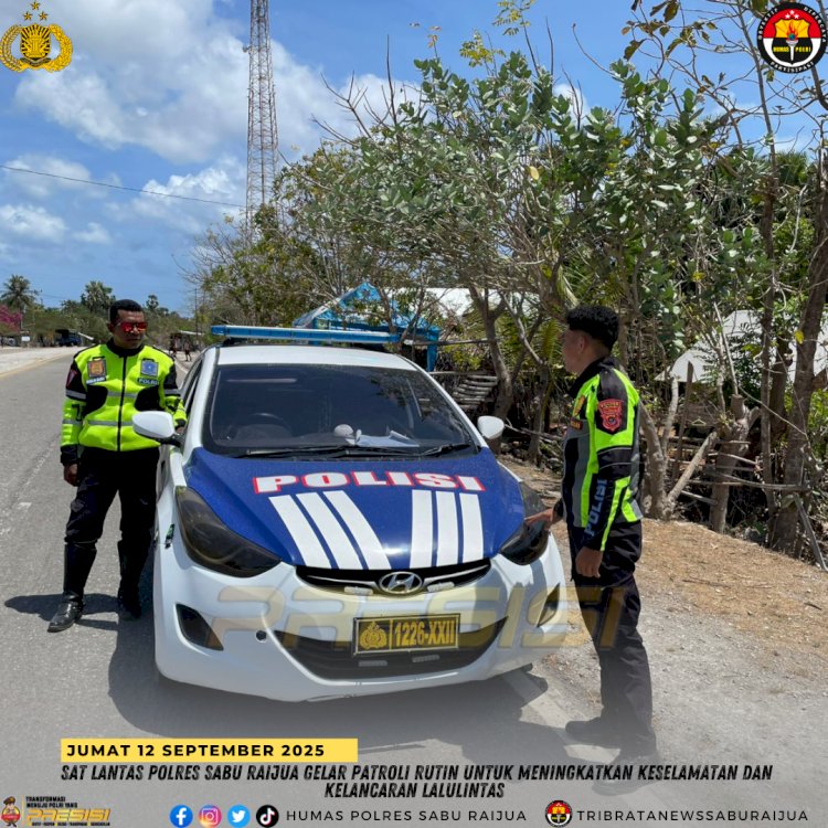 Sat Lantas Polres Sabu Raijua Gelar Patroli Rutin untuk Meningkatkan Keselamatan dan Kelancaran Lalu Lintas