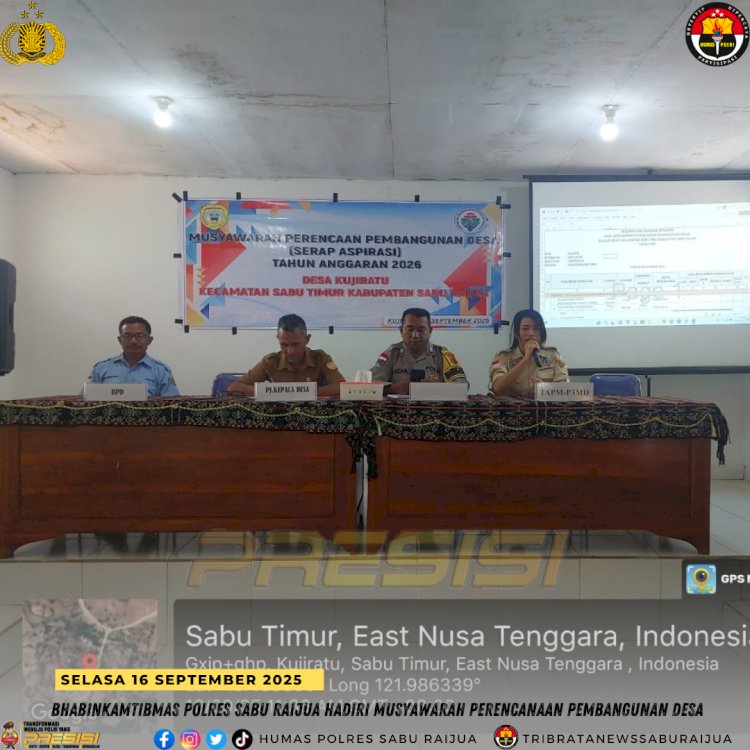 Bhabinkamtibmas Polres Sabu Raijua Hadiri Musyawarah Perencanaan Pembangunan Desa