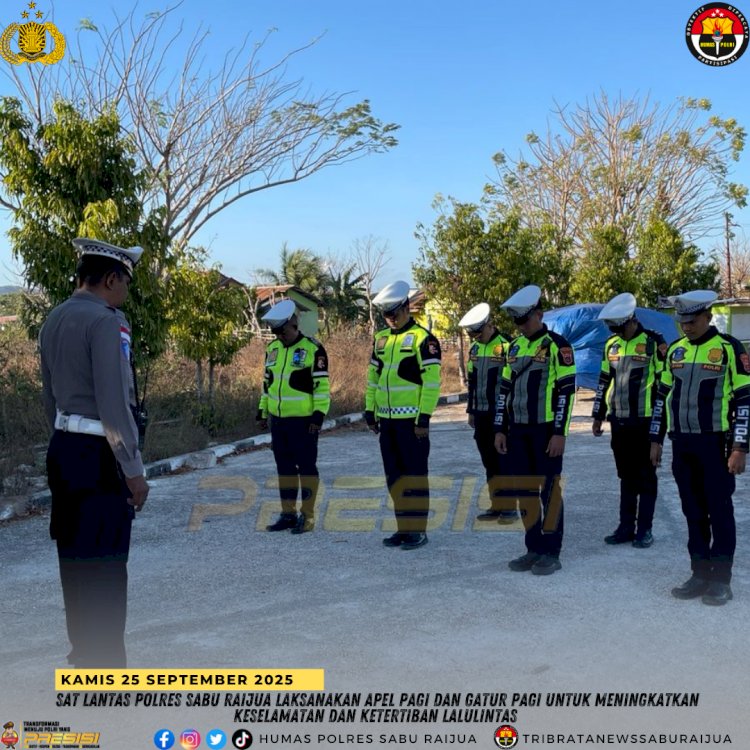 Sat Lantas Polres Sabu Raijua Laksanakan Apel Pagi dan Gatur Pagi untuk Meningkatkan Keselamatan dan Ketertiban Lalu Lintas
