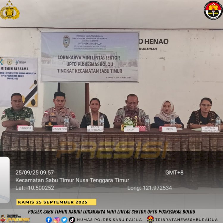 Polsek Sabu Timur Hadiri Lokakarya Mini Lintas Sektor UPTD Puskesmas Bolou untuk Meningkatkan Pelayanan Kesehatan dan Kamtibmas