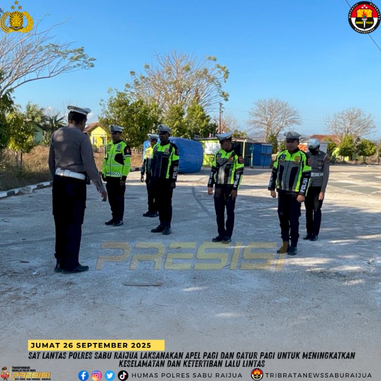 Sat Lantas Polres Sabu Raijua Laksanakan Apel Pagi dan Gatur Pagi untuk Meningkatkan Keselamatan dan Ketertiban Lalu Lintas