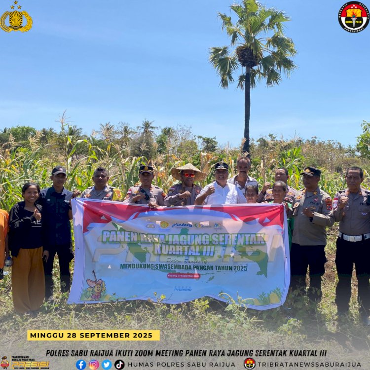 Polres Sabu Raijua Ikuti Zoom Meeting Panen Raya Jagung Serentak Kuartal III