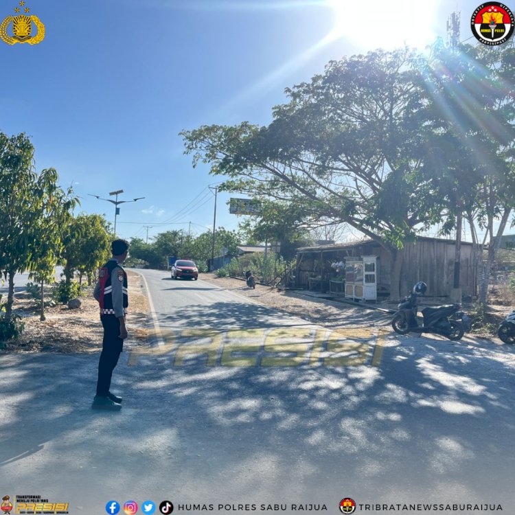 Unit Turjawali Sat Samapta Polres Sabu Raijua Gelar Pengaturan Strong Point