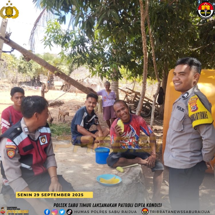 Polsek Sabu Timur Laksanakan Patroli Cipkon di Wilayah Hukumnya