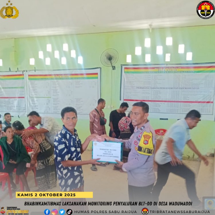 Bhabinkamtibmas Laksanakan Monitoring Penyaluran BLT-DD di Desa Wadumaddi