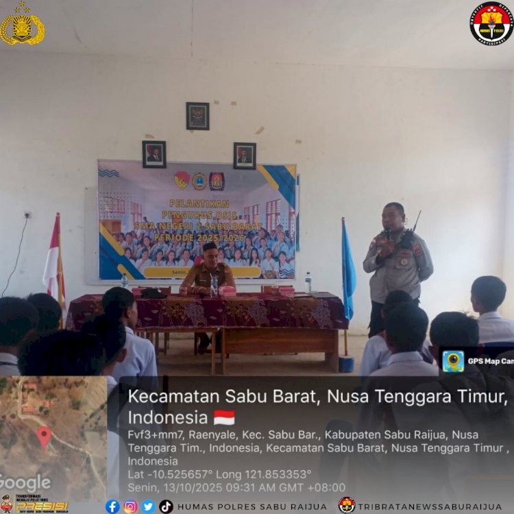 Anggota Polres Sabu Raijua Laksanakan Kegiatan Sosialisasi Kepada Pelajar SMAN 2 Sabu Barat