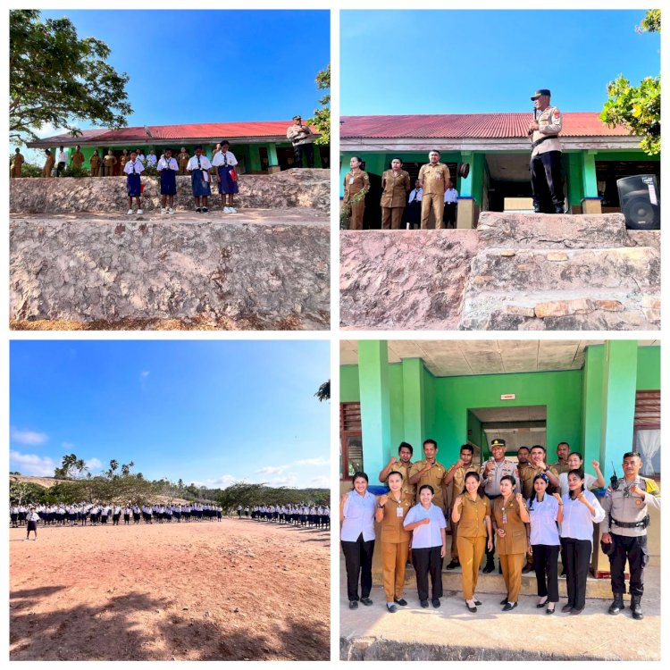 Kapolsek Hawu Mehara Jadi Irup Upacara di SMPN 3, Ajak Siswa Tingkatkan Disiplin dan Hindari Bullying