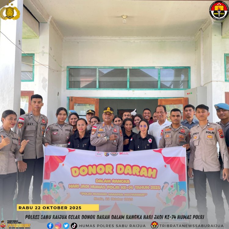 Polres Sabu Raijua Gelar Donor Darah dalam Rangka Hari Jadi Ke-74 Humas Polri