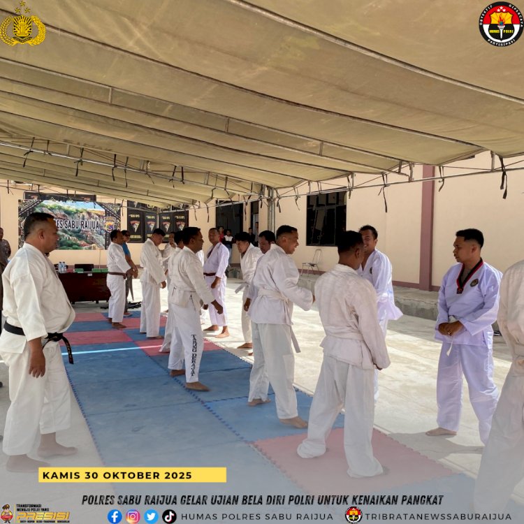 Polres Sabu Raijua Gelar Ujian Bela Diri Polri untuk Kenaikan Pangkat