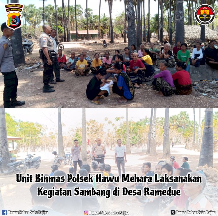Unit Binmas Polsek Hawu Mehara Laksanakan Kegiatan Sambang di Desa Ramedue
