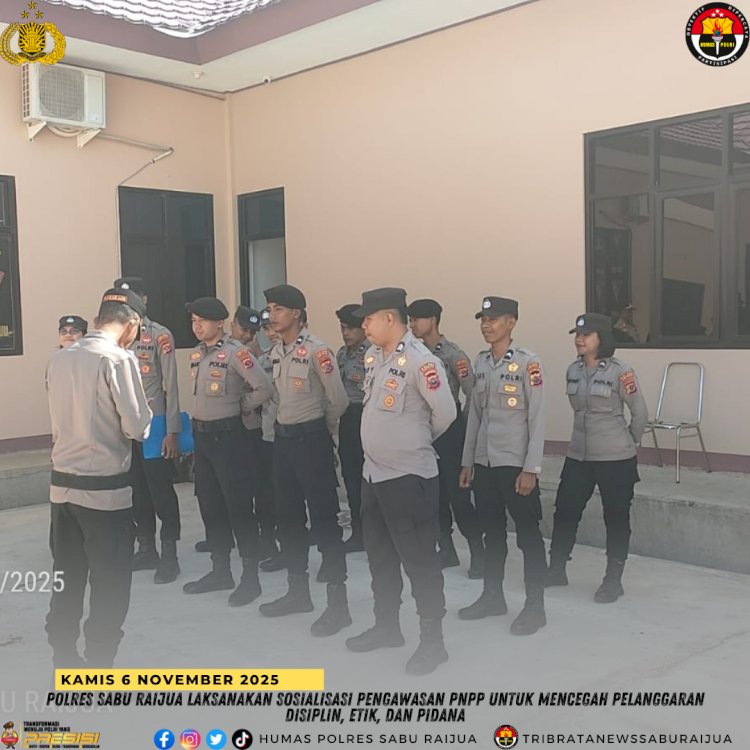 Polres Sabu Raijua Laksanakan Sosialisasi Pengawasan PNPP untuk Mencegah Pelanggaran Disiplin, Etik, dan Pidana