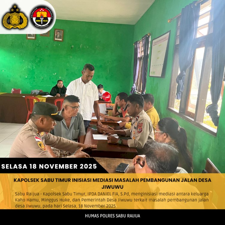 Kapolsek Sabu Timur Inisiasi Mediasi Masalah Pembangunan Jalan Desa Jiwuwu