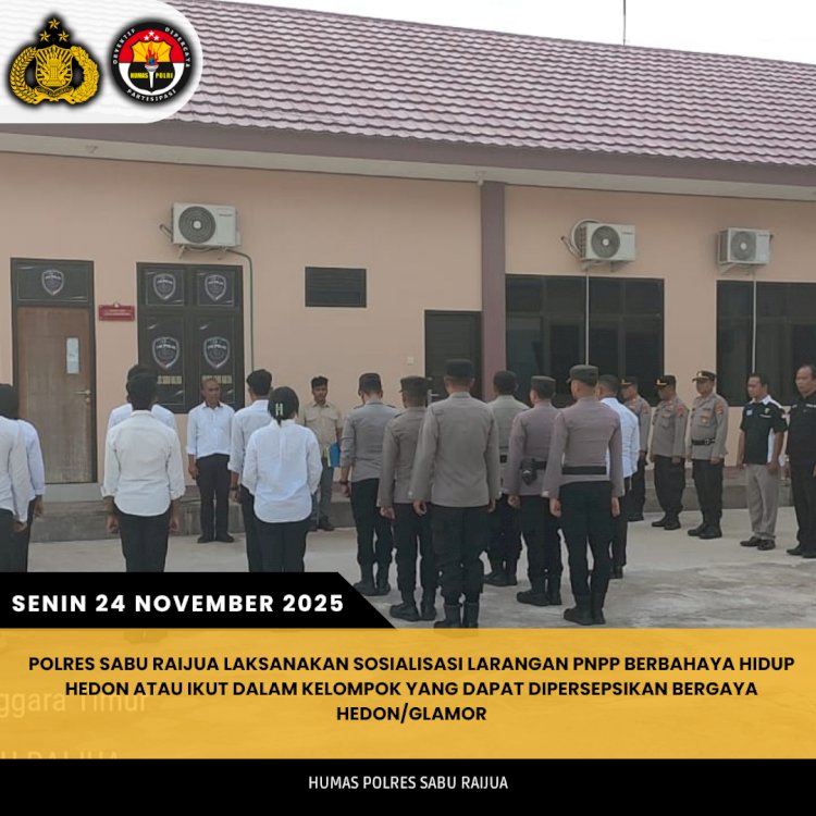Polres Sabu Raijua Laksanakan Sosialisasi Larangan PNPP Berbahaya Hidup Hedon atau Ikut dalam Kelompok yang Dapat Dipersepsikan Bergaya Hedon/Glamor