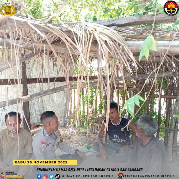 Bhabinkamtibmas Desa Depe Laksanakan Patroli dan Sambang