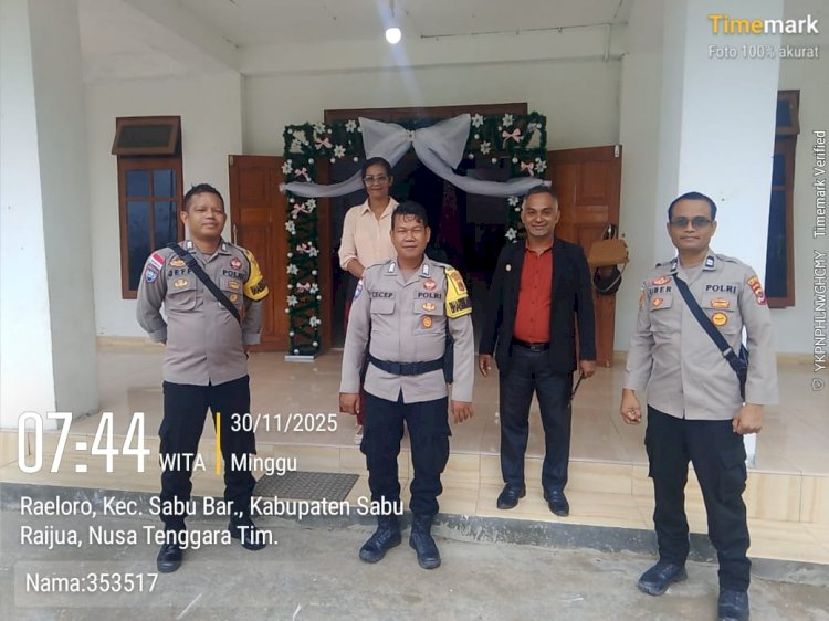 Polres Sabu Raijua Hadir Lakukan Pengamanan Ibadah Minggu di Sejumlah Gereja