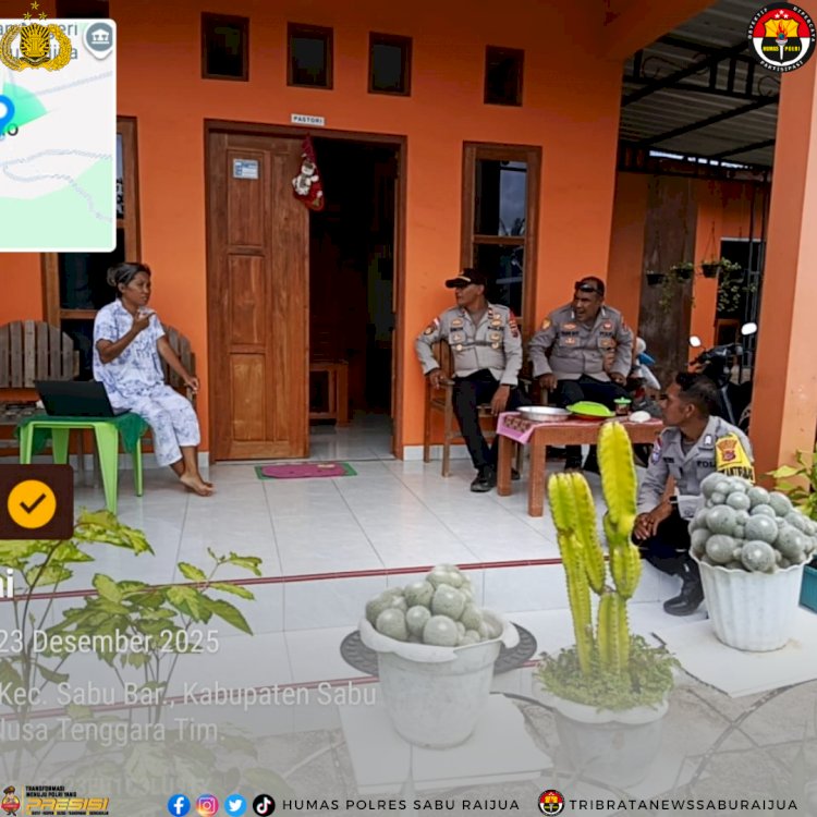Wakapolsek Sabu Barat Pimpin Patroli dan Pengecekan Persiapan Natal di Gereja-Gereja