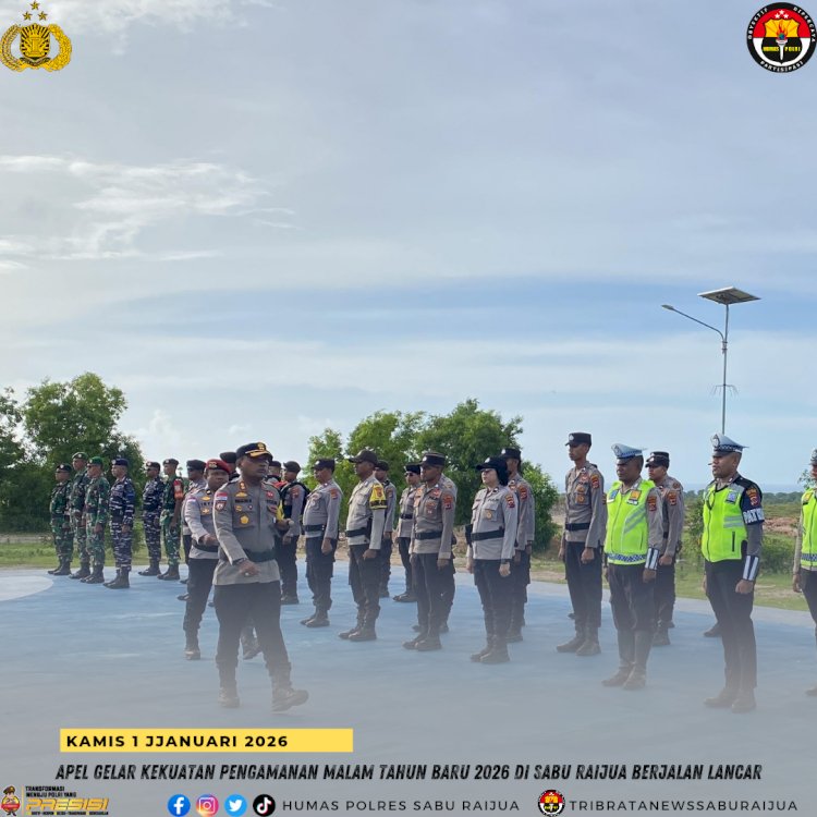 Apel Gelar Kekuatan Pengamanan Malam Tahun Baru 2026 di Sabu Raijua Berjalan Lancar