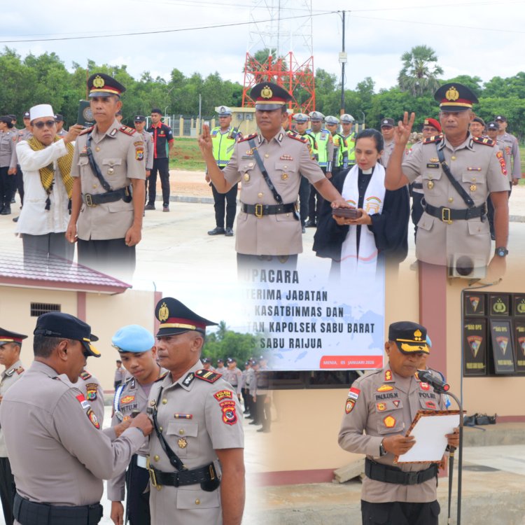 Polres Sabu Raijua Gelar Sertijab Kabag Logistik, Kasat Binmas dan Pelantikan Kapolsek Sabu Barat