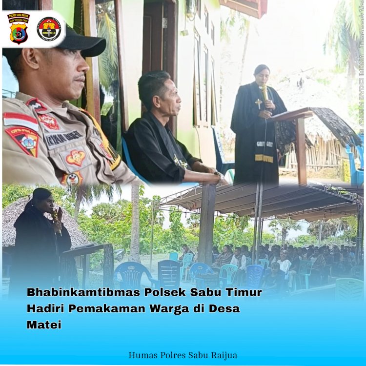 Bhabinkamtibmas Polsek Sabu Timur Hadiri Pemakaman Warga di Desa Matei