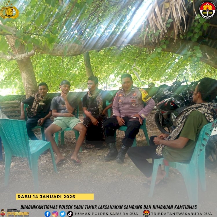 Bhabinkamtibmas Polsek Sabu Timur Laksanakan Sambang dan Himbauan Kamtibmas