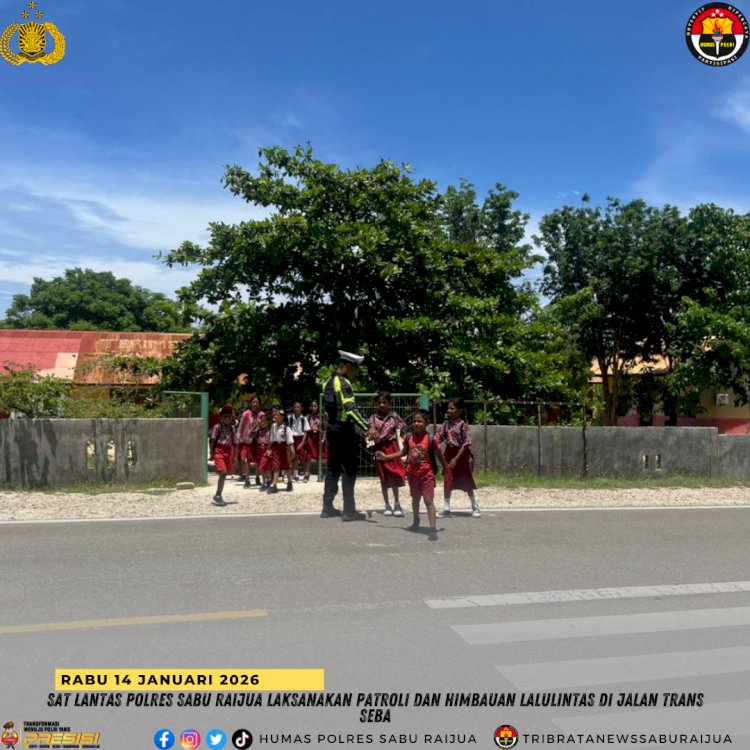 Sat Lantas Polres Sabu Raijua Laksanakan Patroli dan Himbauan Lalulintas di Jalan Trans Seba