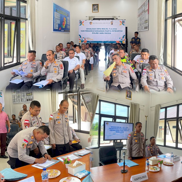 Polres Sabu Raijua Gelar Sosialisasi DIPA RKA-K/L serta Penandatanganan Perjanjian Kinerja dan Pakta Integritas TA 2026