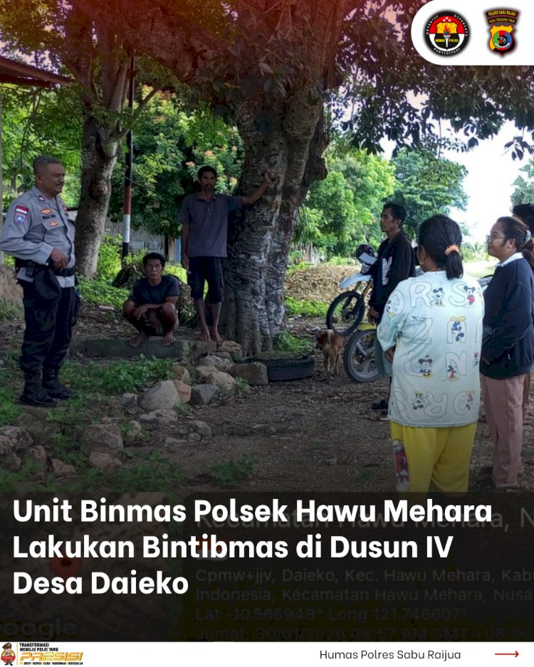 Unit Binmas Polsek Hawu Mehara Lakukan Bintibmas di Dusun IV Desa Daieko