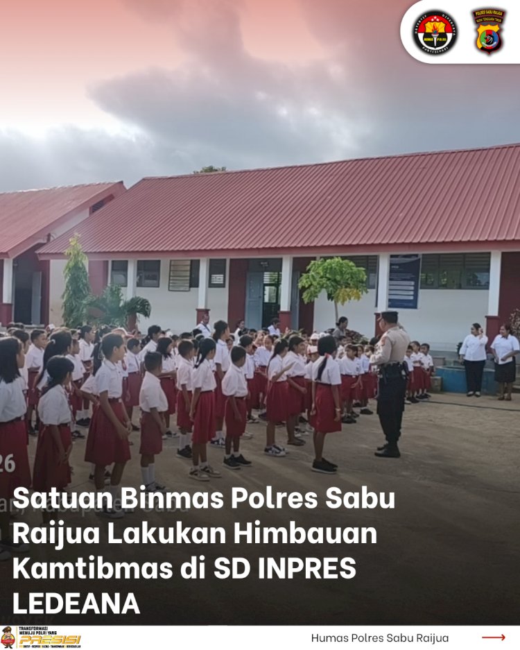 Satuan Binmas Polres Sabu Raijua Lakukan Himbauan Kamtibmas di SD INPRES LEDEANA