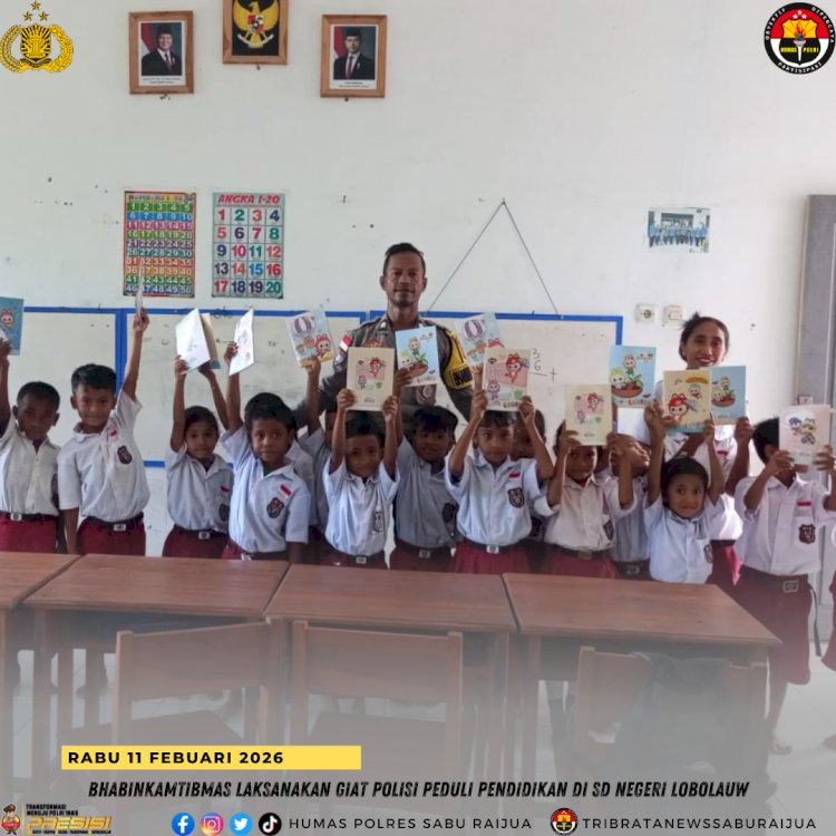 Bhabinkamtibmas Laksanakan Giat Polisi Peduli Pendidikan di SD Negeri Lobolauw