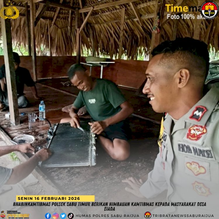 Bhabinkamtibmas Polsek Sabu Timur Berikan Himbauan Kamtibmas kepada Masyarakat Desa Eiada