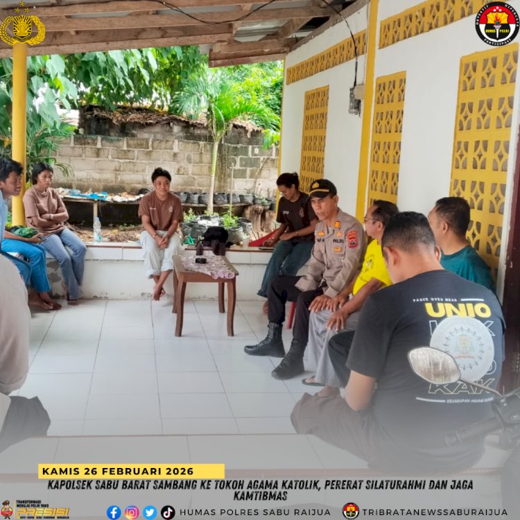 Kapolsek Sabu Barat Sambang ke Tokoh Agama Katolik, Pererat Silaturahmi dan Jaga Kamtibmas