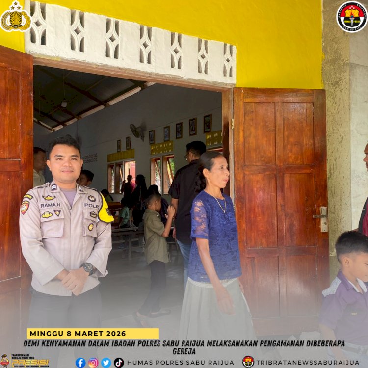 Demi kenyamanan dalam ibadah Polres Sabu Raijua melaksanakan pengamanan dibeberapa Gereja