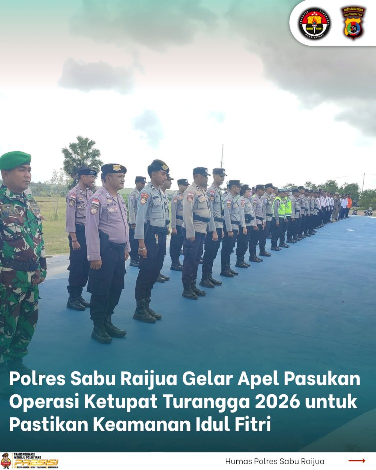 Polres Sabu Raijua Gelar Apel Pasukan Operasi Ketupat Turangga 2026 untuk Pastikan Keamanan Idul Fitri