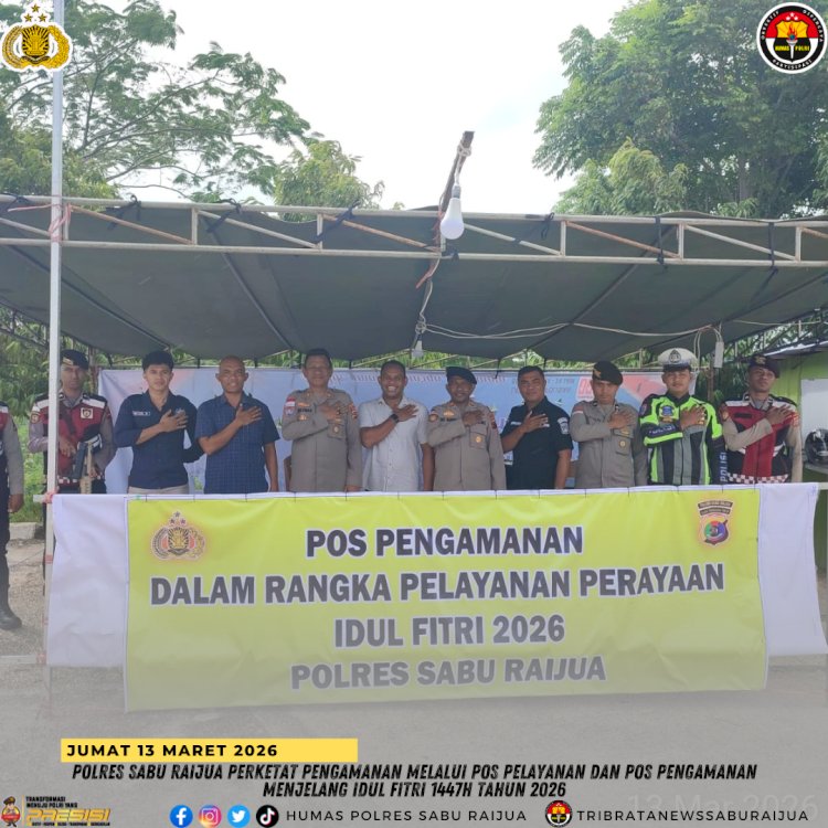 Polres Sabu Raijua Perketat Pengamanan Melalui Pos Pelayanan dan Pos Pengamanan menjelang Idul Fitri 1447H tahun 2026