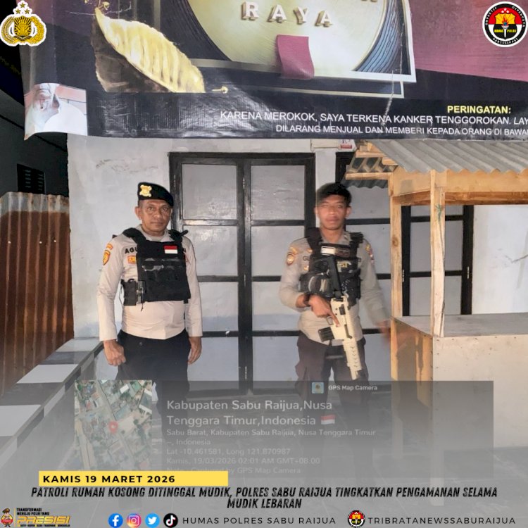 Patroli Rumah Kosong Ditinggal Mudik, Polres Sabu Raijua Tingkatkan Pengamanan Selama Mudik Lebaran