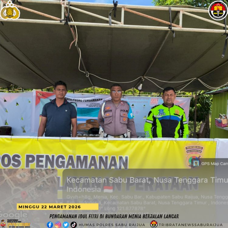 Pengamanan Idul Fitri di Bundaran Menia Berjalan Lancar