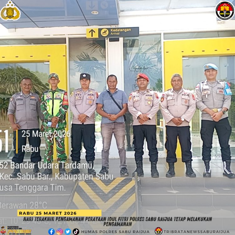 Hari terakhir pengamanan perayaan Idul Fitri Polres Sabu Raijua tetap melakukan pengamanan.