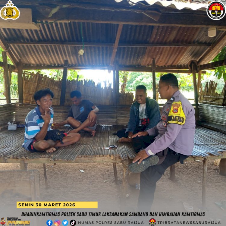 Bhabinkamtibmas Polsek Sabu Timur Laksanakan Sambang dan Himbauan Kamtibmas