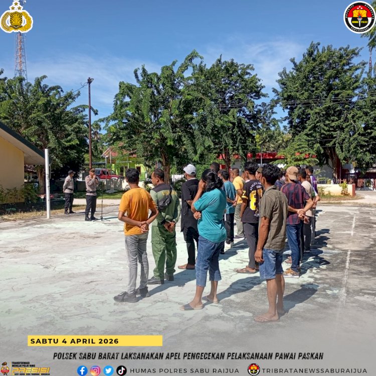 Polsek Sabu Barat laksanakan apel pengecekan pelaksanaan pawai paskah