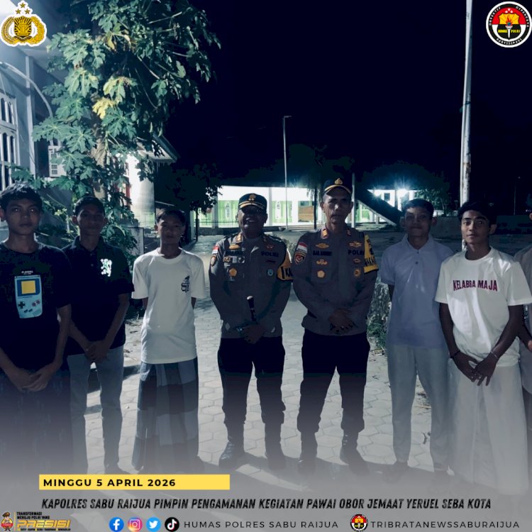 Kapolres Sabu Raijua Pimpin pengamanan kegiatan pawai obor Jemaat Yeruel Seba Kota