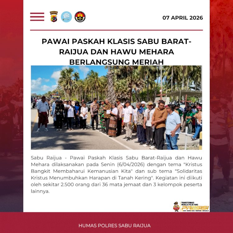 Pawai Paskah Klasis Sabu Barat-Raijua dan Hawu Mehara Berlangsung Meriah