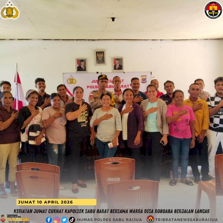 Kegiatan Jumat Curhat Kapolsek Sabu Barat bersama Warga Desa Roboaba Berjalan Lancar