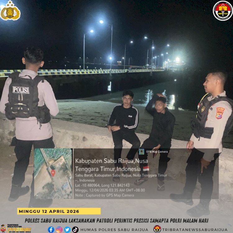 Polres Sabu Raijua Laksanakan Patroli Perintis Presisi Samapta Polri Malam Hari